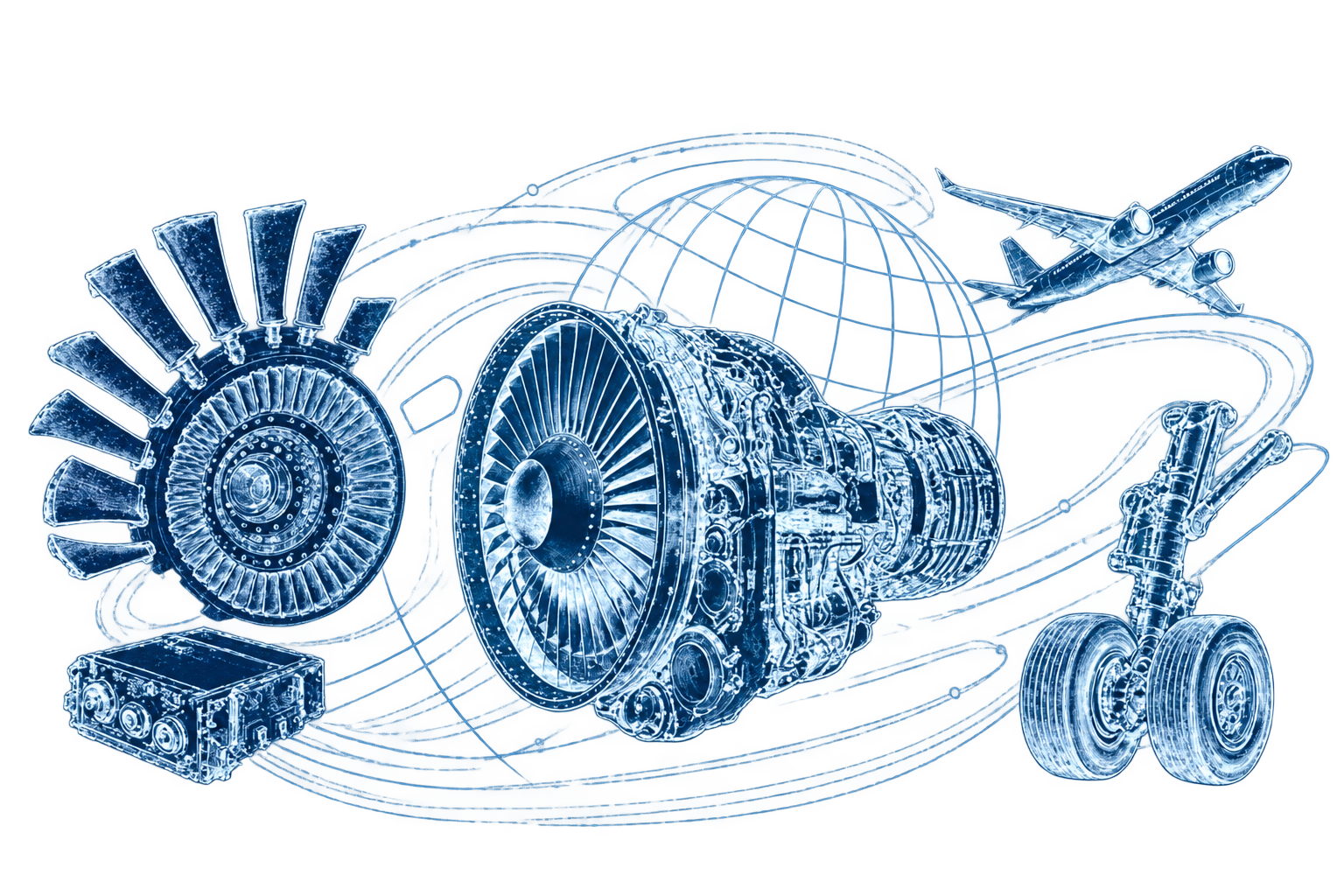 Aircraft engine and aviation components